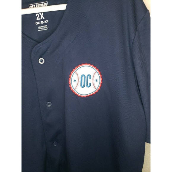 Old Chicago #76 SIZE 2X World Beer Tour Navy Blue Button Front Baseball Jersey - Picture 3 of 9